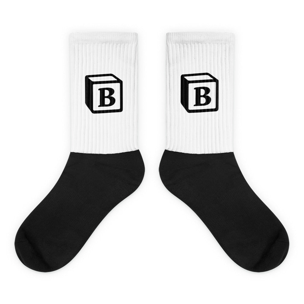 'B' Block Monogram Socks
