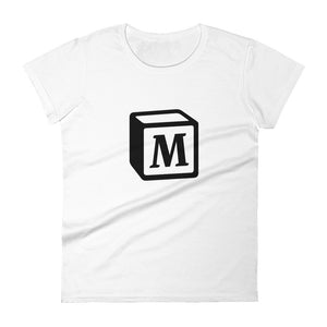 'M' Block Monogram Short-Sleeve Women's Fashion Fit T-Shirt