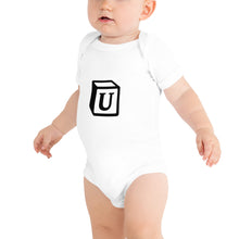 Load image into Gallery viewer, &#39;U&#39; Block Monogram Short-Sleeve Infant Bodysuit
