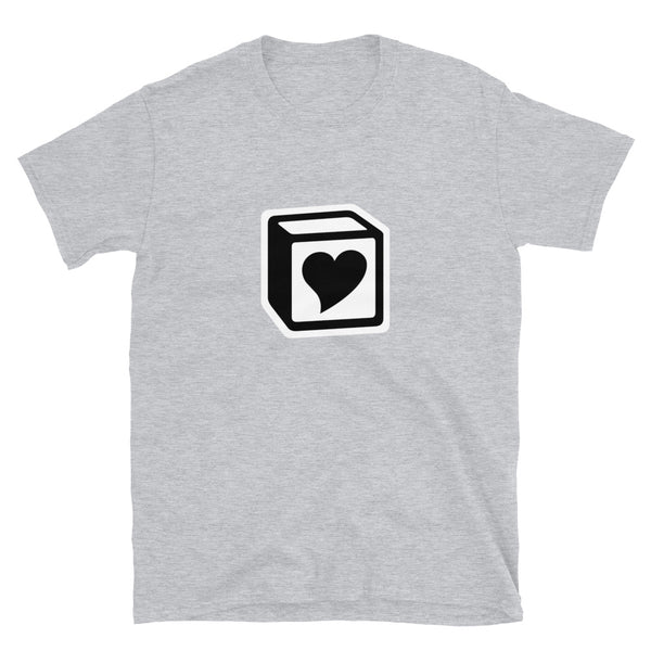 Heart Block T-Shirt - Black/White Heart