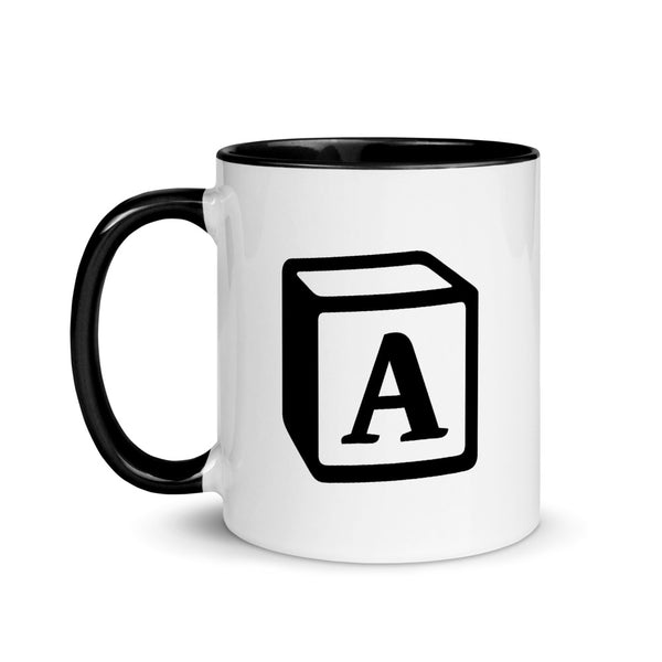 'A' Block Monogram Mug