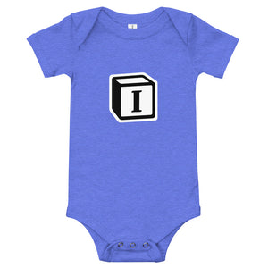 'I' Block Monogram Short-Sleeve Infant Bodysuit