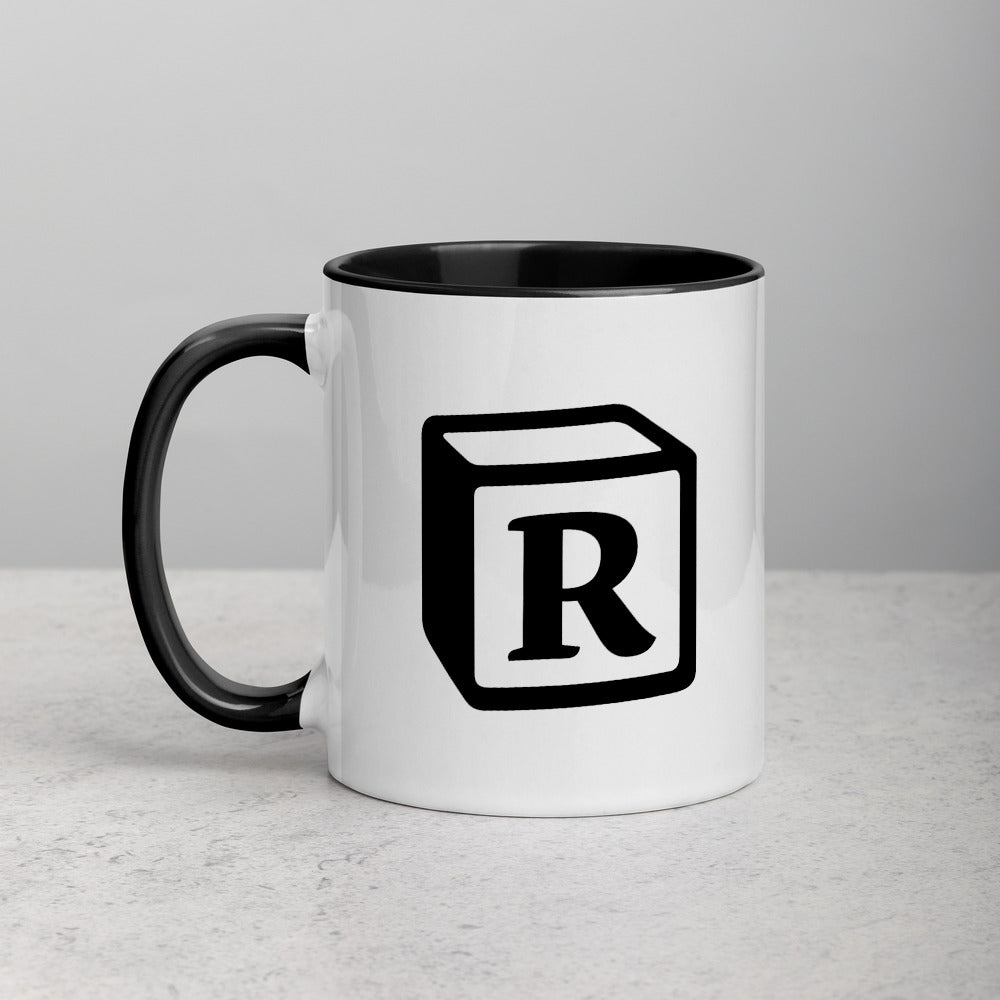 'R' Block Monogram Mug