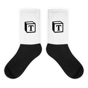 'T' Block Monogram Socks