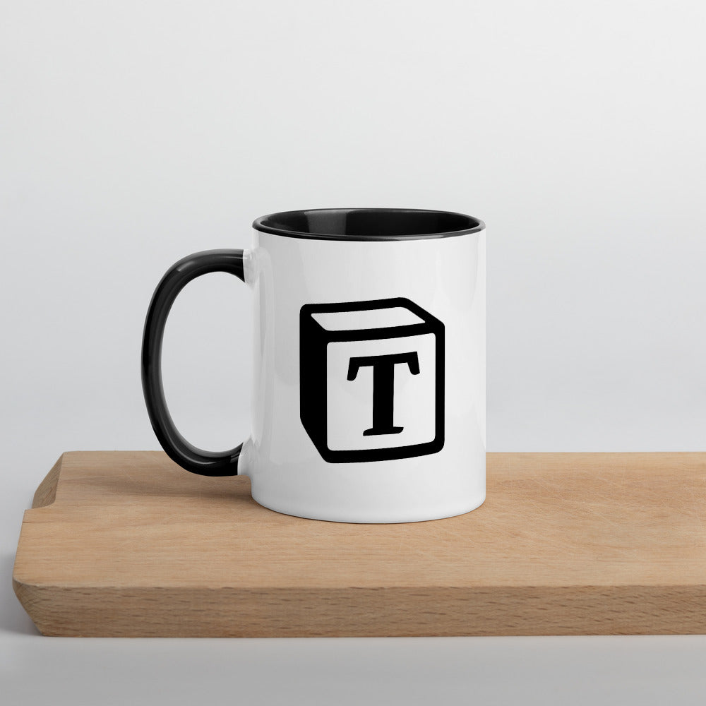 'T' Block Monogram Mug