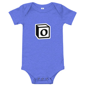 'O' Block Monogram Short-Sleeve Infant Bodysuit
