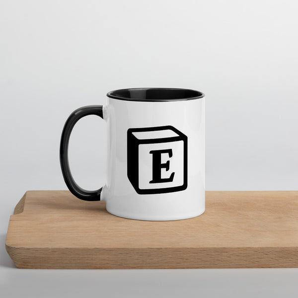 'E' Block Monogram Mug