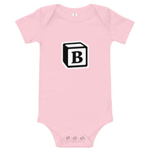 Load image into Gallery viewer, &#39;B&#39; Block Monogram Short-Sleeve Infant Bodysuit
