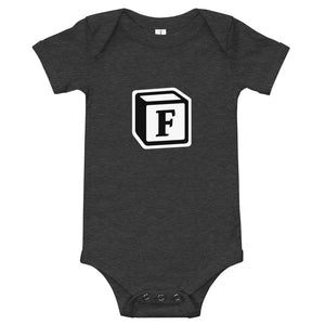 'F' Block Monogram Short-Sleeve Infant Bodysuit