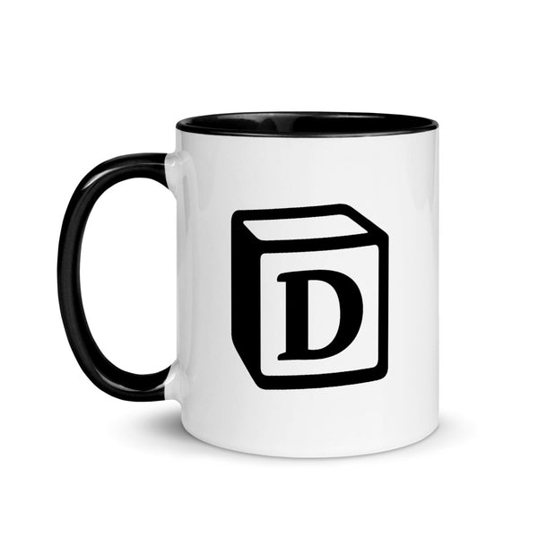 'D' Block Monogram Mug