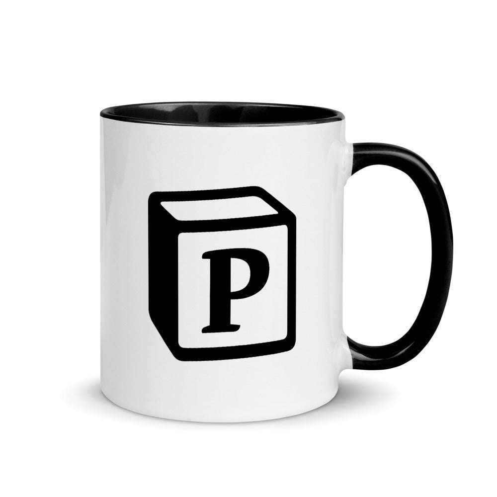 'P' Block Monogram Mug