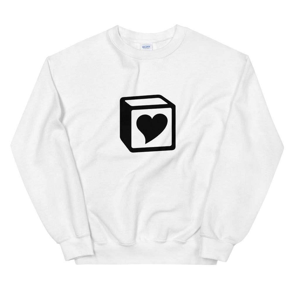 Heart Block Unisex Sweatshirt - Black/White Heart – Notionware