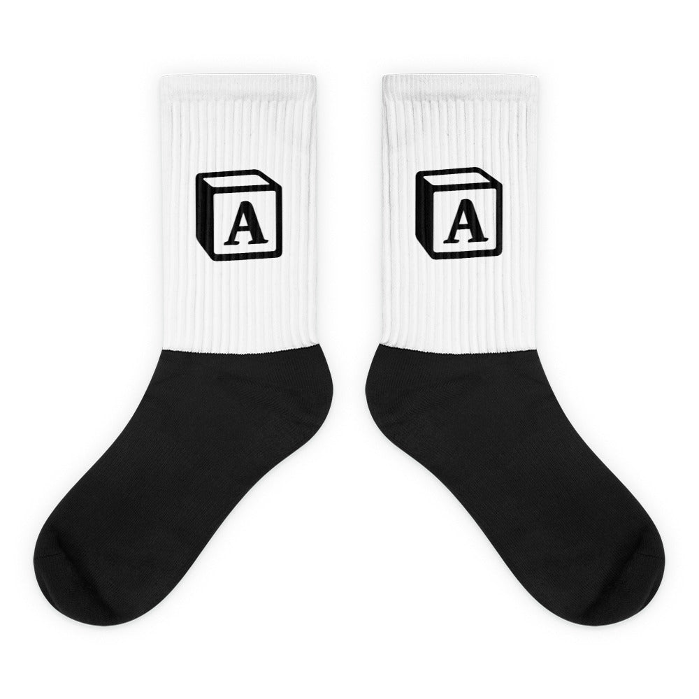 'A' Block Monogram Socks
