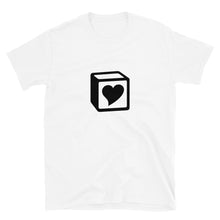 Load image into Gallery viewer, Heart Block T-Shirt - Black/White Heart
