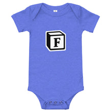 Load image into Gallery viewer, &#39;F&#39; Block Monogram Short-Sleeve Infant Bodysuit
