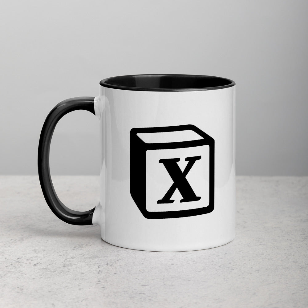 'X' Block Monogram Mug