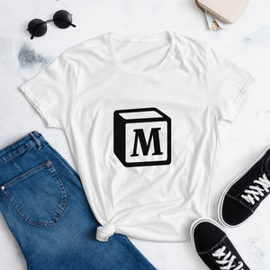 'M' Block Monogram Short-Sleeve Women's Fashion Fit T-Shirt