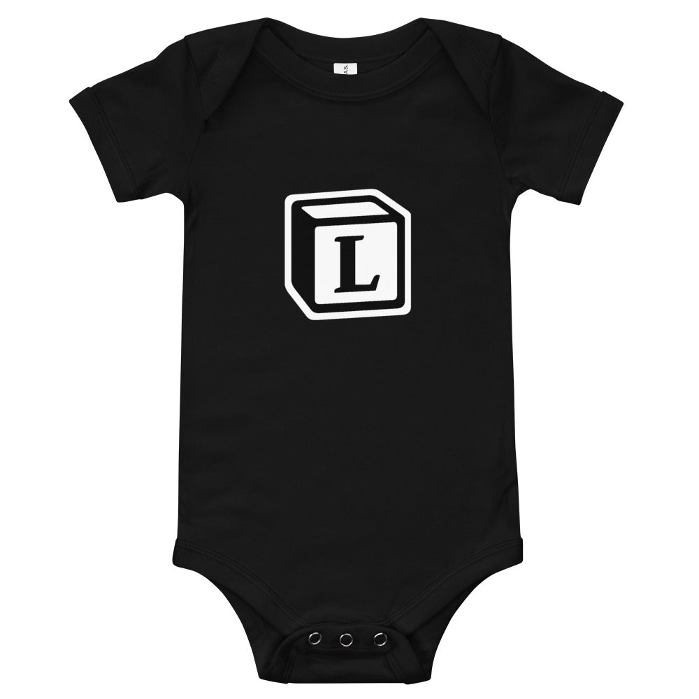 'K' Block Monogram Short-Sleeve Infant Bodysuit