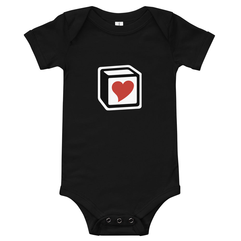 Heart Block Short-Sleeve Infant Bodysuit - Red Heart