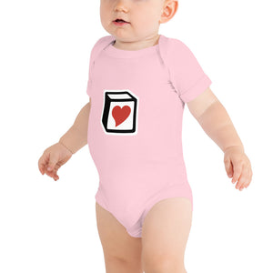 Heart Block Short-Sleeve Infant Bodysuit - Red Heart